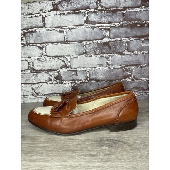 Cole Haan Bragano Brown Ivory Tassel Dress Loafers Men Sz 11M US/44EU - Picture 11 of 16